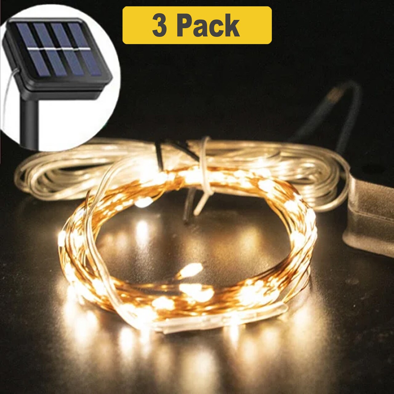 Long 72ft Solar Fairy String Lights with 200 LEDs and 8 Settings
